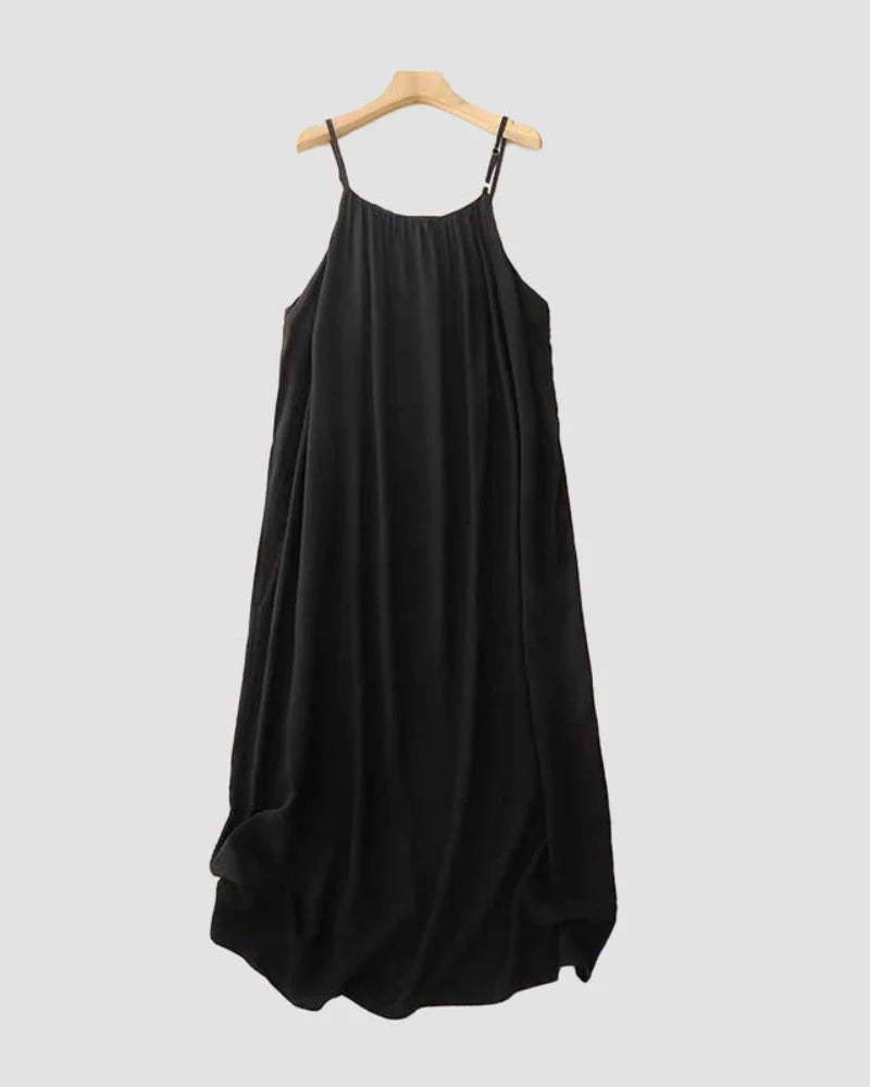 ELARA: The Aura Glide Backless adjustable Maxi Dress
